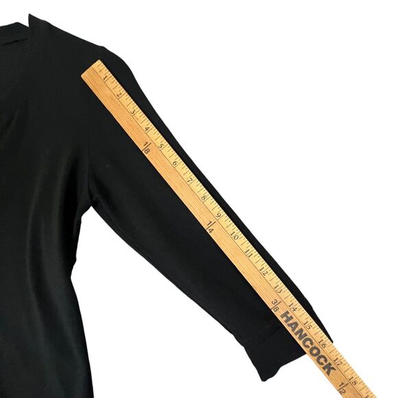 Anatomie Henley Shirt 3/4 Sleeve Stretchy Snap Button Raw Edge Black Sz Small - Picture 10 of 10